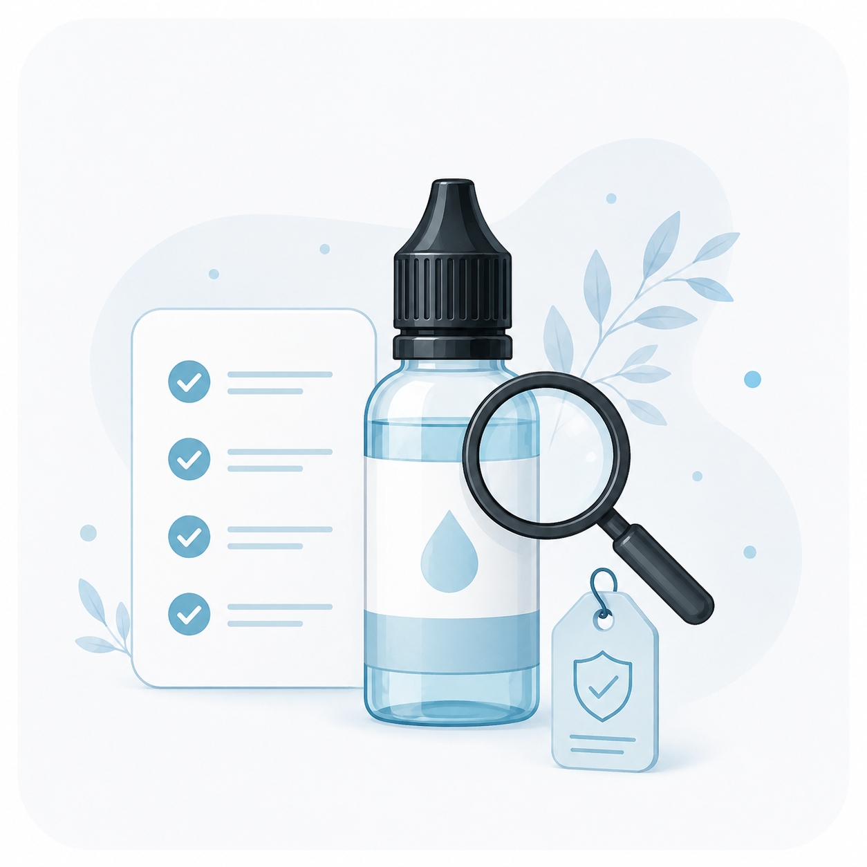 Vérifier l'étiquette d'un e-liquide Vérifier l’étiquette, la provenance et la traçabilité d’un e-liquide